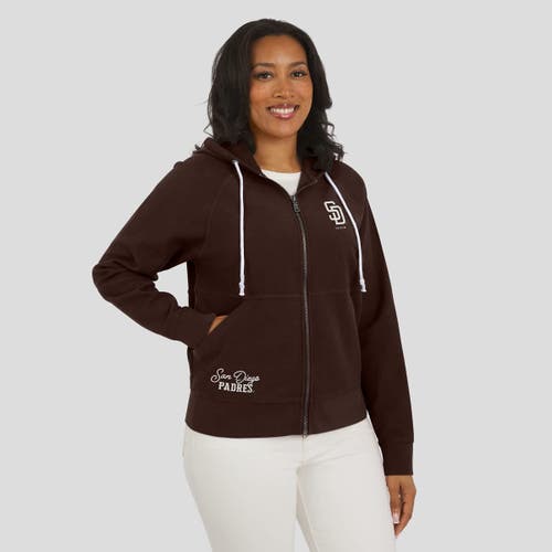 Wear By Erin Andrews Brown San Diego Padres Vintage Full-zip Raglan Hoodie In Brown