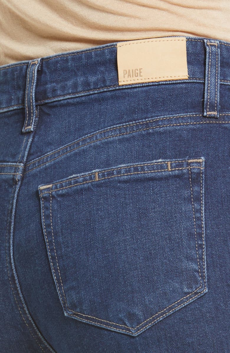 PAIGE Leena High Waist Raw Hem Wide Leg Jeans, Alternate, color,