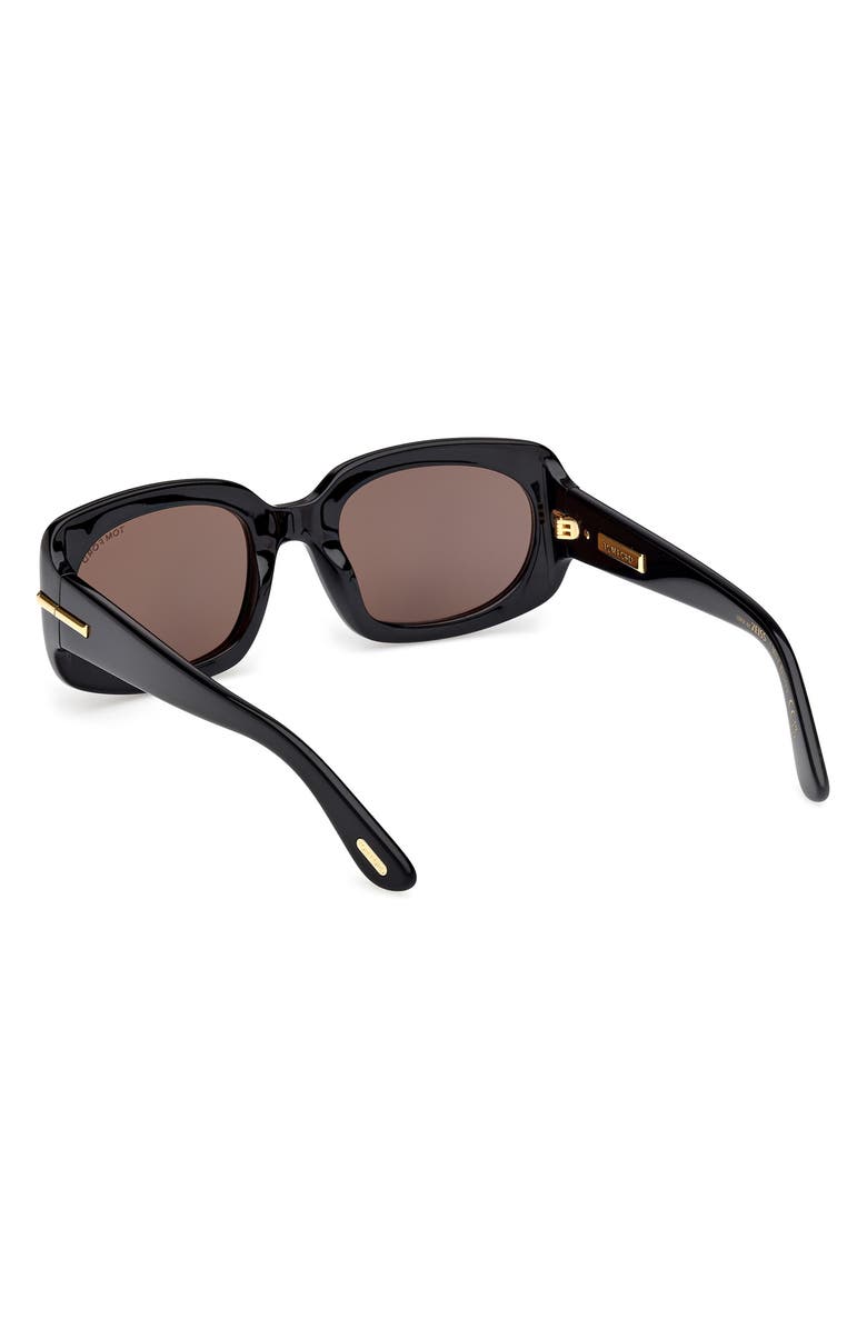 TOM FORD Icon 54mm Rectangular Sunglasses, Alternate, color, Shiny Black Beveled / Smoke