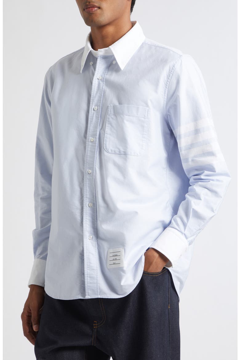 Straight Fit Cotton Button-Down Shirt, Alternate, color, LIGHT BLUE