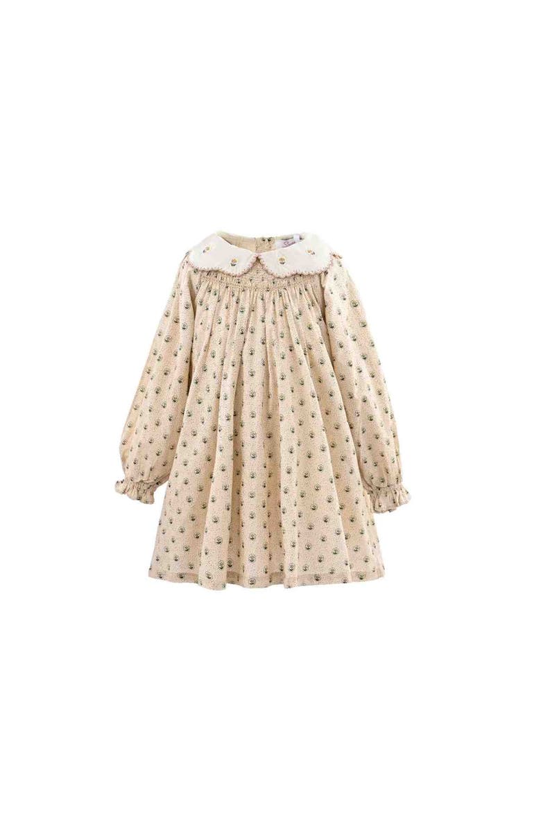 Sweet Cactus Floral Smocked Dress, Alternate, color, Beige