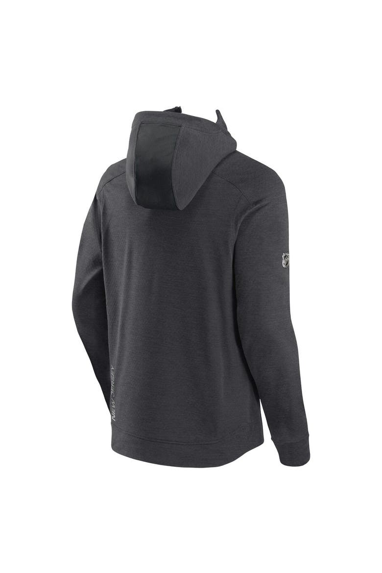 Men's Fanatics Branded Heather Charcoal New Jersey Devils Authentic Pro Road Tech Full-Zip Hoodie Jacket, Alternate, color, Charcoal