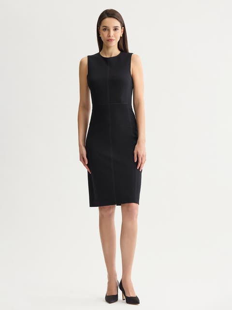 LuxeStretch Contrast Stitch Sheath Dress