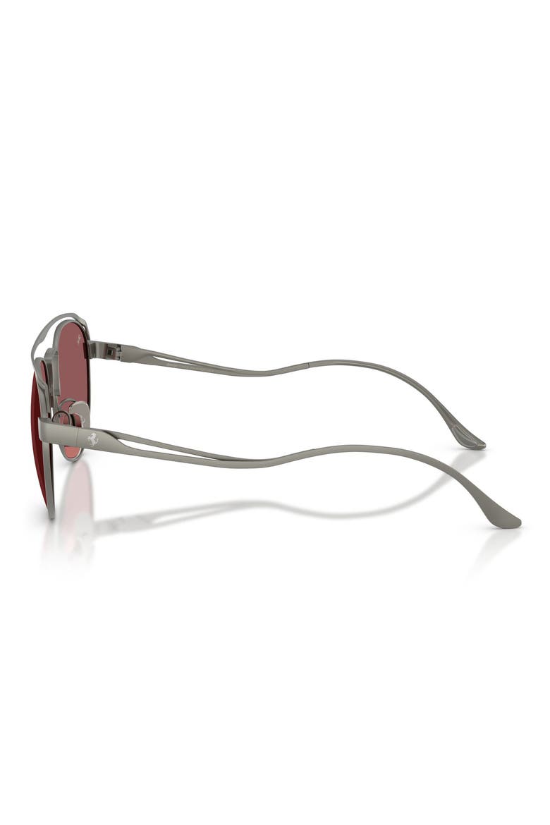 55mm Oval Sunglasses, Alternate, color, MATTE GUNMETAL / RED