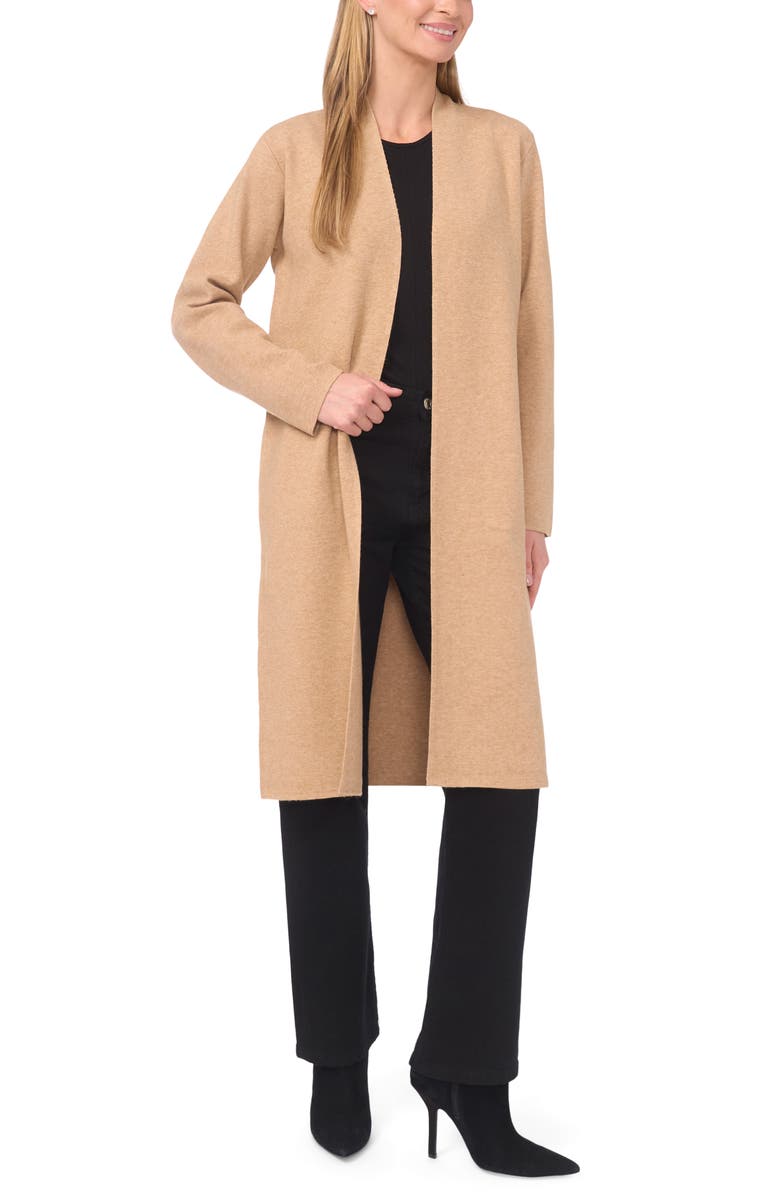 Halogen<sup>®</sup> Open Front Longline Cardigan, Main, color, Latte Heather