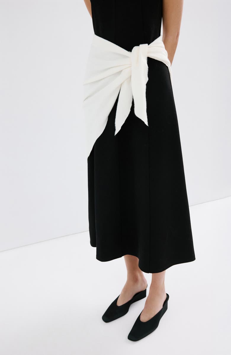 MANGO Square Toe Wedge Mule, Alternate, color, Black