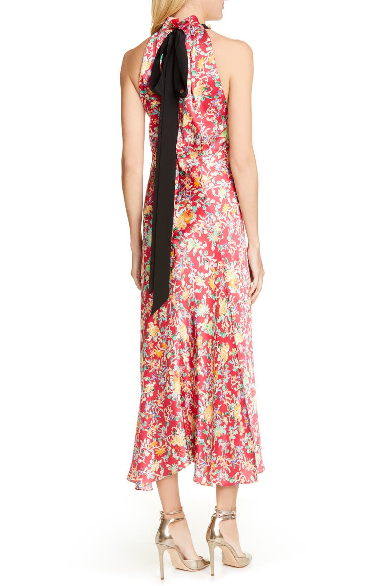 SALONI Michelle Silk Midi Dress, Alternate, color, 