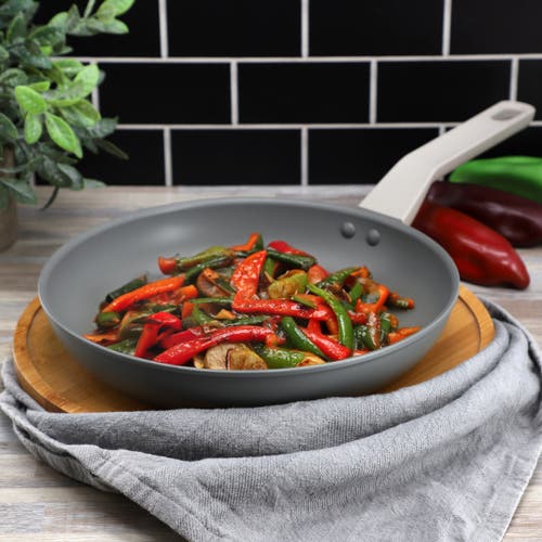 Oster Ambrose 10 Inch Nonstick Aluminum Frying Pan In Matte Grey In Gray