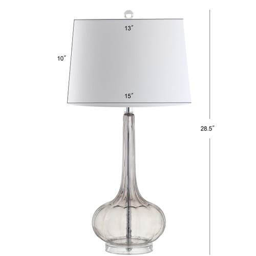 Jonathan Y Bette 28.5" Glass Teardrop Led Table Lamp In Smoke Gray