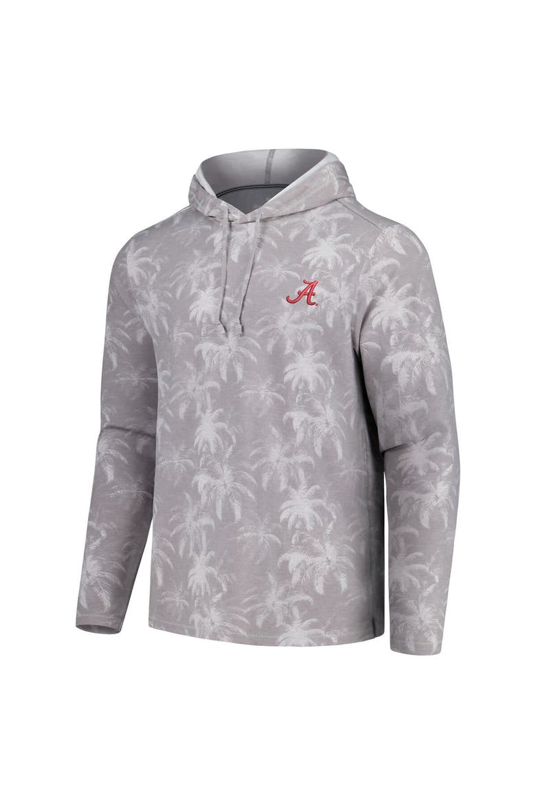 Men's Tommy Bahama Gray Alabama Crimson Tide Palm Frenzy Hoodie Long Sleeve T-Shirt, Alternate, color, Gray