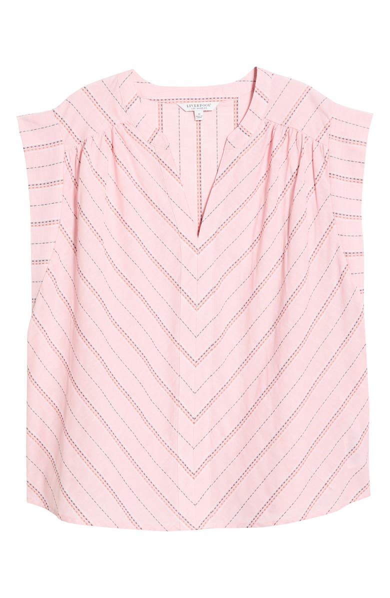 Liverpool Los Angeles Jacquard Stripe Popover Top, Main, color, 