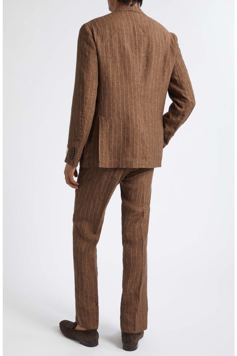 Sloop Pinstripe Linen Suit, Alternate, color, BROWN