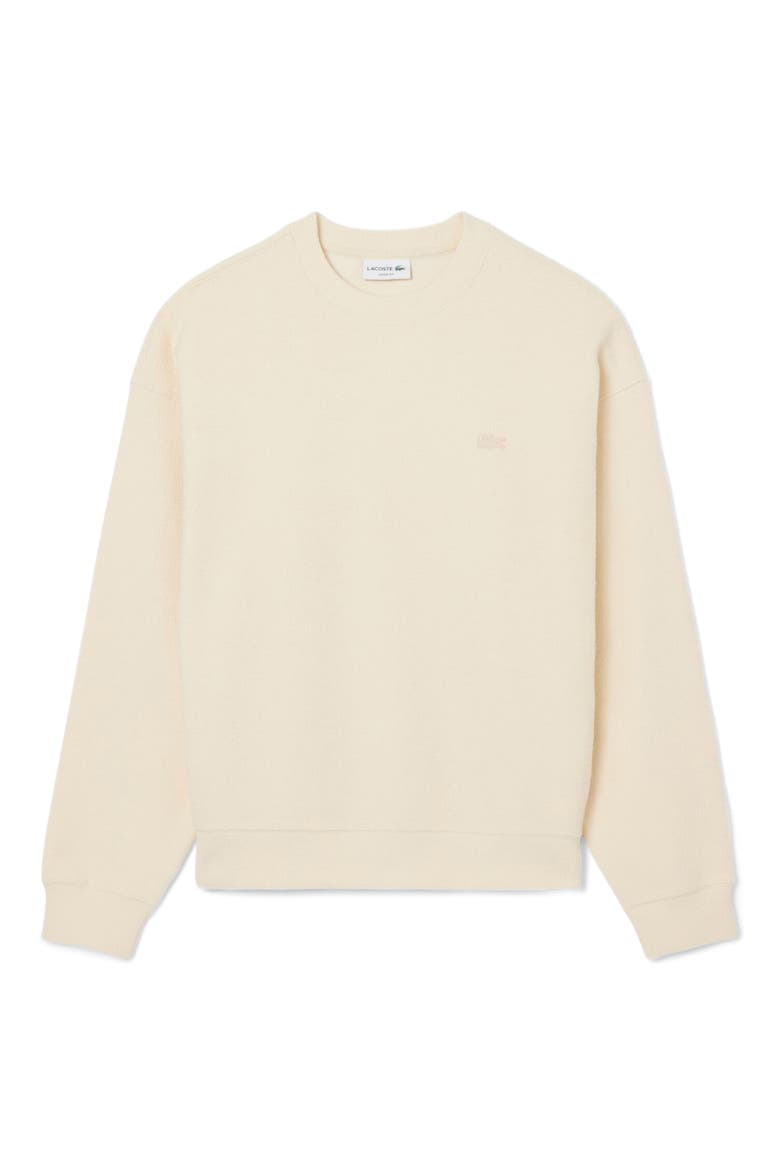 Relaxed Fit Cotton Blend Piqué Sweatshirt, Alternate, color, NATUREL CLAIR