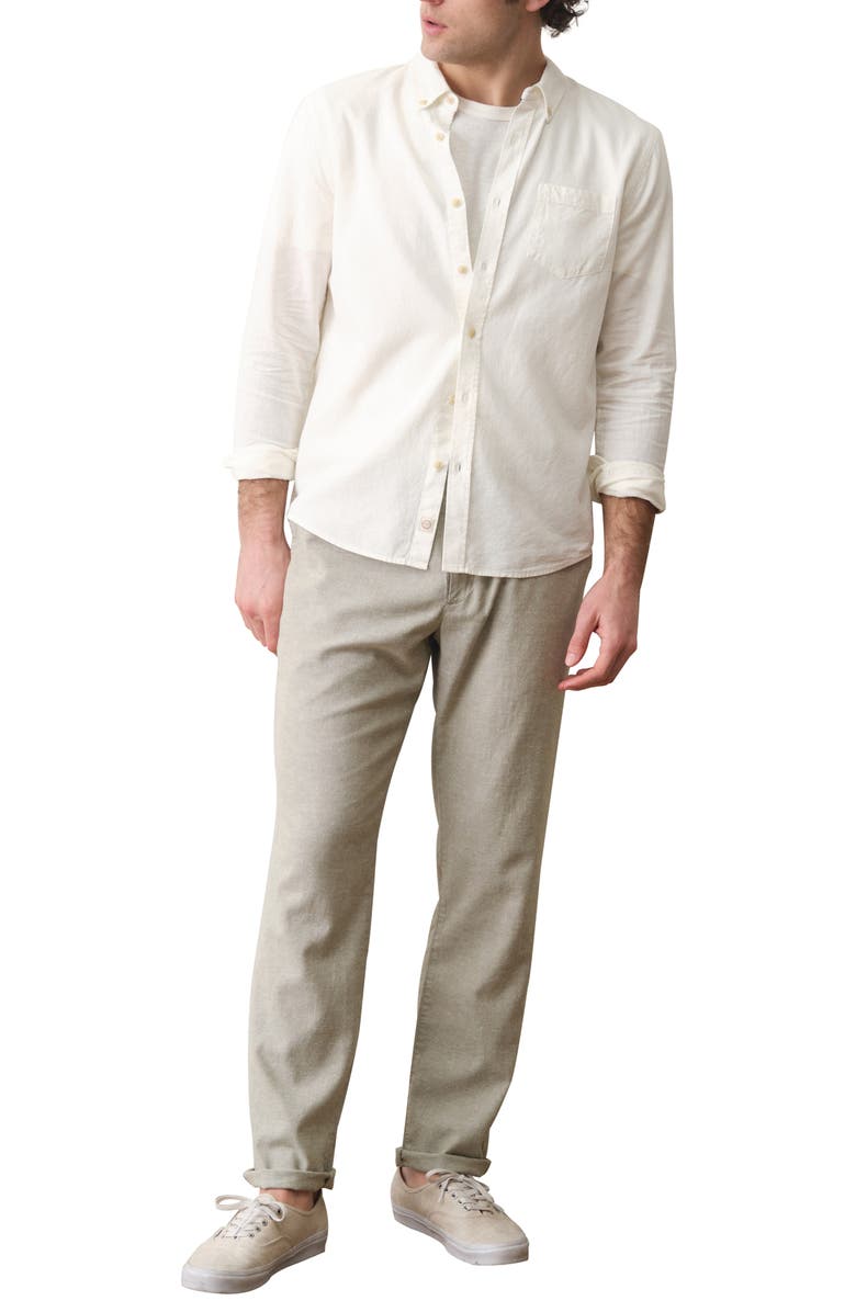 Marine Layer Better-than-Linen Hemp Blend Button-Down Shirt, Alternate, color, 