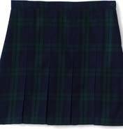 Lands' End School Uniform Girls Plaid Box Pleat Skirt Top of the Knee