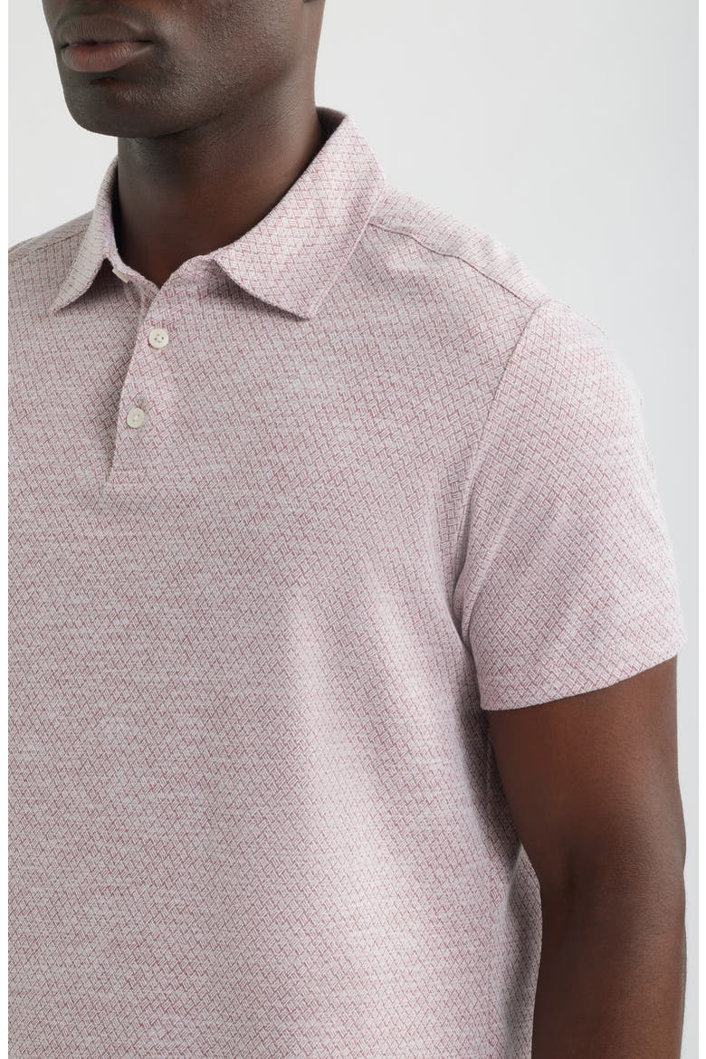 Tristan Geo Print Short Sleeve Polo, Alternate, color, DUSTY ROSE