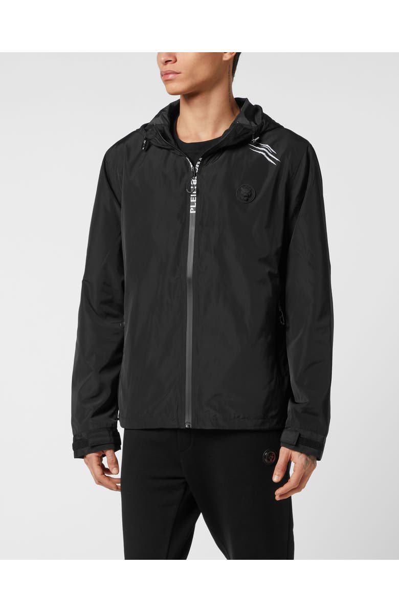 PLEIN SPORT Nylon Windbreaker, Main, color, Black