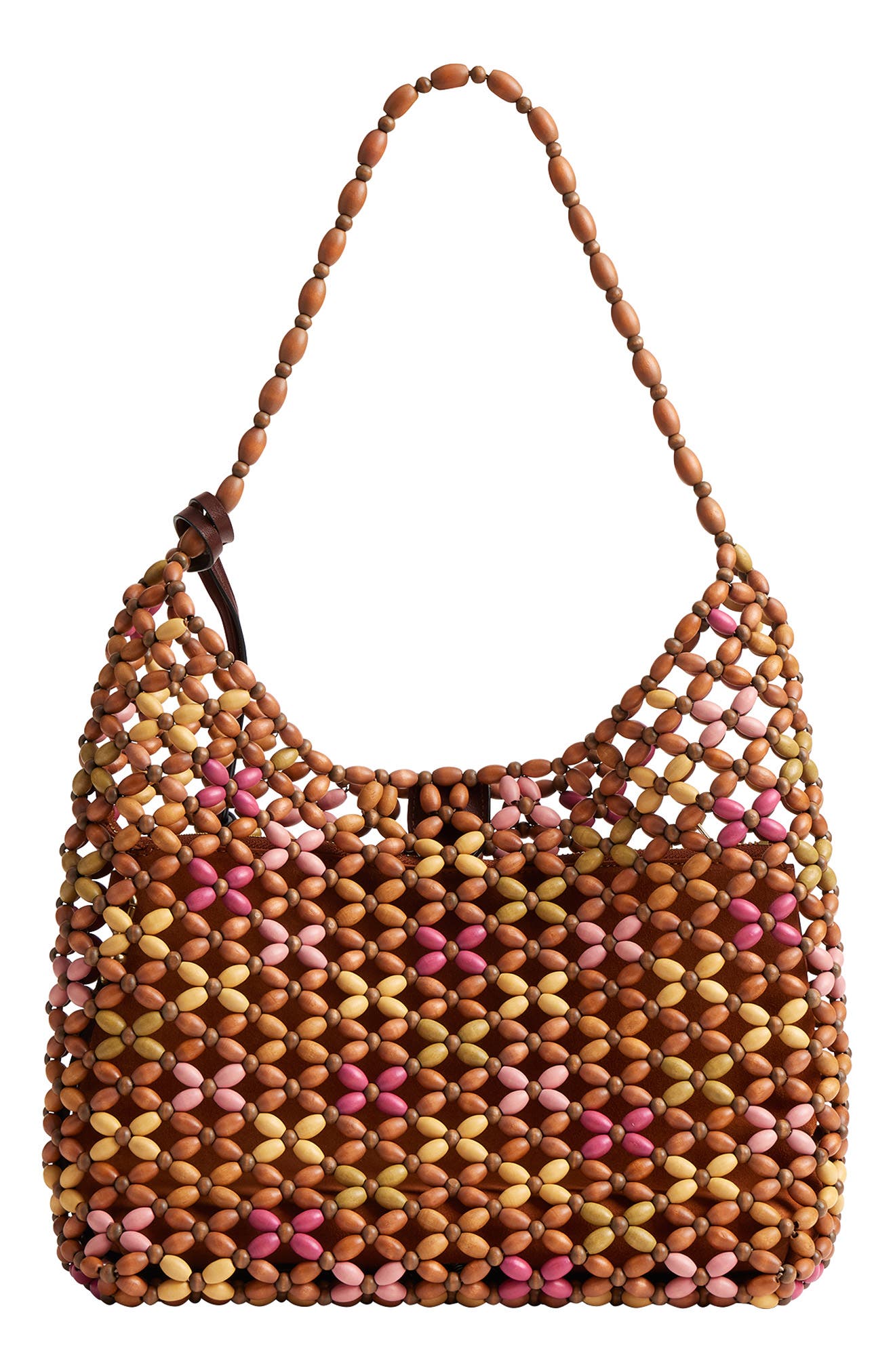 COACH Brooklyn 34 Wooden Bead Shoulder Bag, Alternate, color, Maple Multi