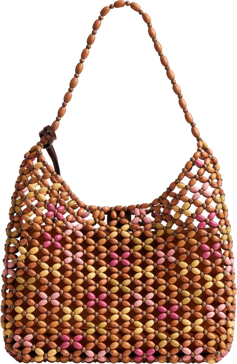 COACH Brooklyn 34 Wooden Bead Shoulder Bag, Alternate, color, Maple Multi