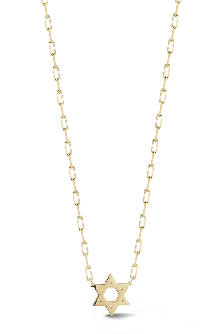 14K Gold Plated Sterling Silver Star of David Pendant Necklace, Main, color, GOLD