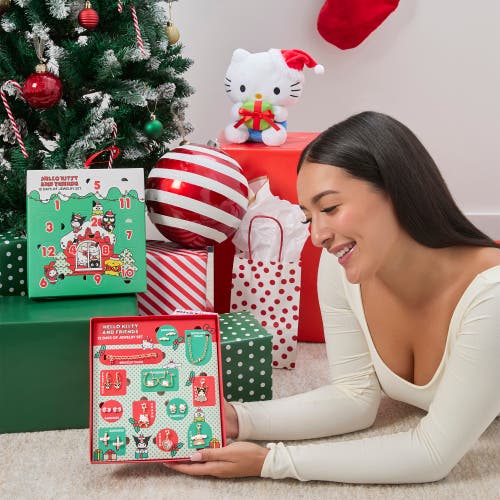 Hello Kitty Advent Calendar 12-piece Jewelry Set With Earrings, Charms, And Bracelets In Multi