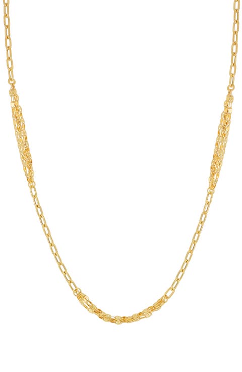 14K Gold Multilayer Chain Necklace
