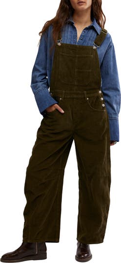 Good Luck Barrel Leg Corduroy Overalls