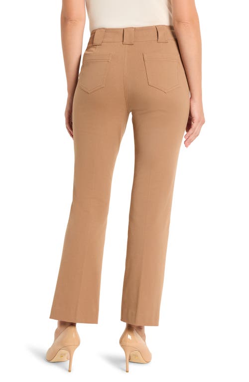 Nic + Zoe Nic+zoe Cotton Bi Stretch Plaza Demi Boot Pants In Burro