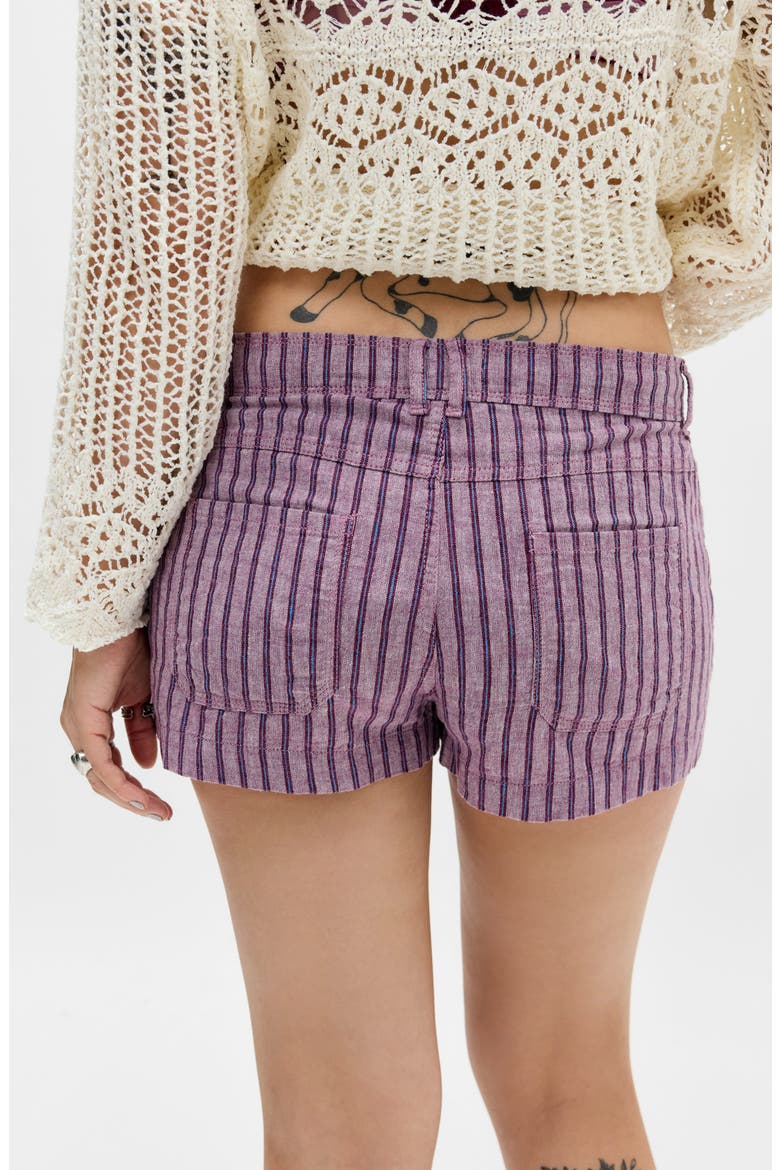 Stripe Linen Shorts, Alternate, color, PURPLE STRIPE