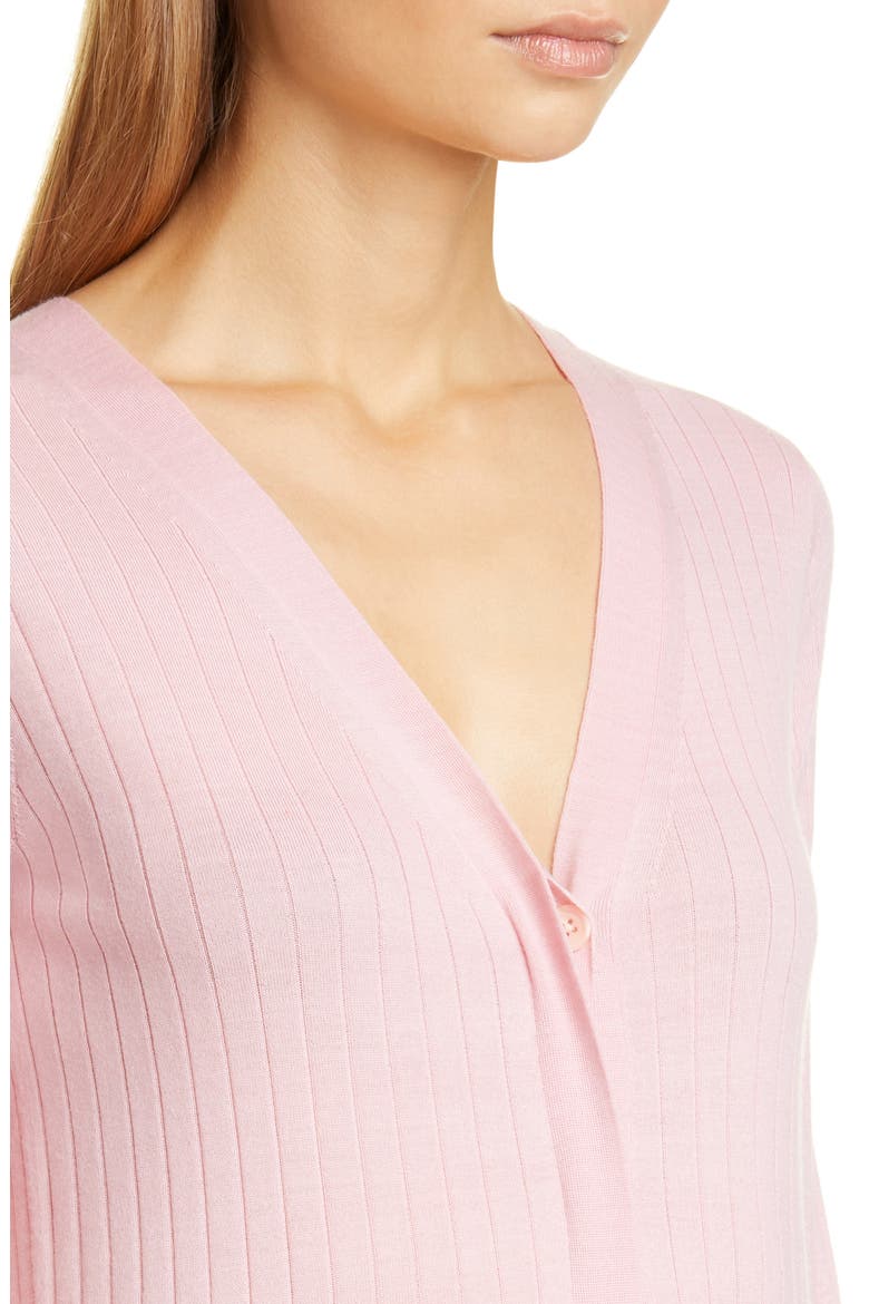 Rib Wool Cardigan, Alternate, color, ROSEBUD
