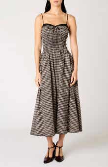 Nia Thomas Gingham Check Cotton Midi Dress