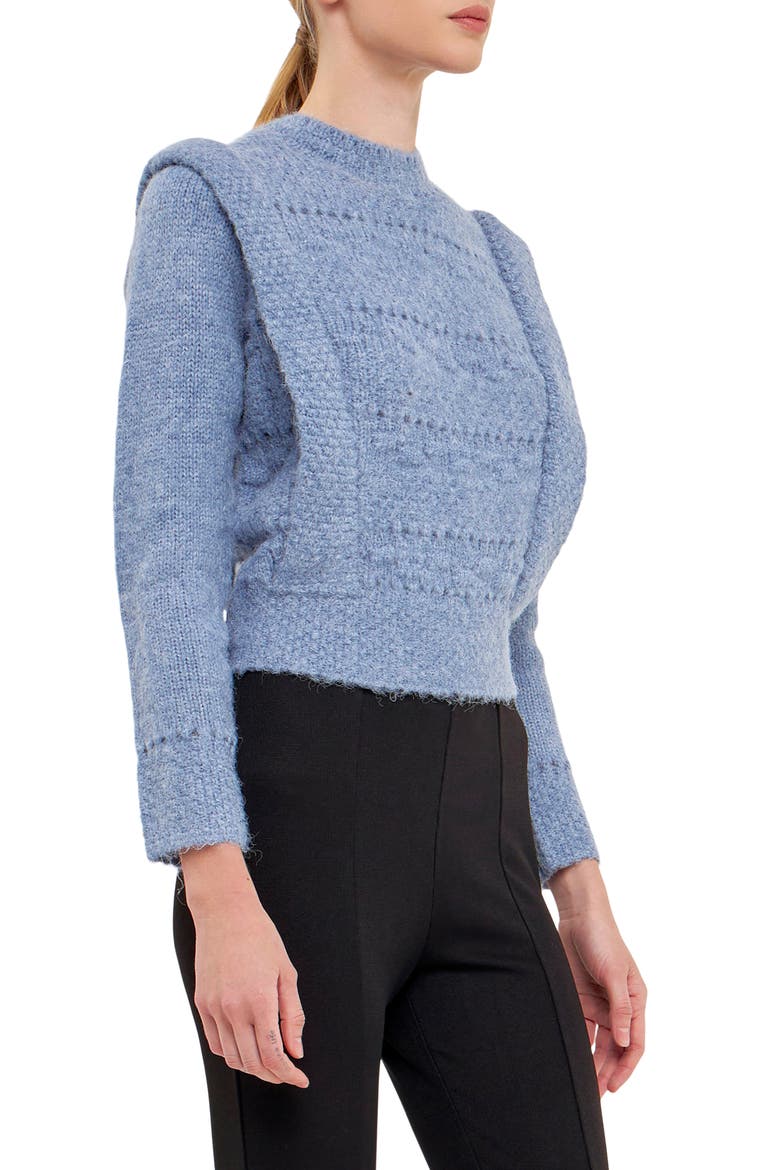 Chunky Knit Sweater, Alternate, color, BLUE