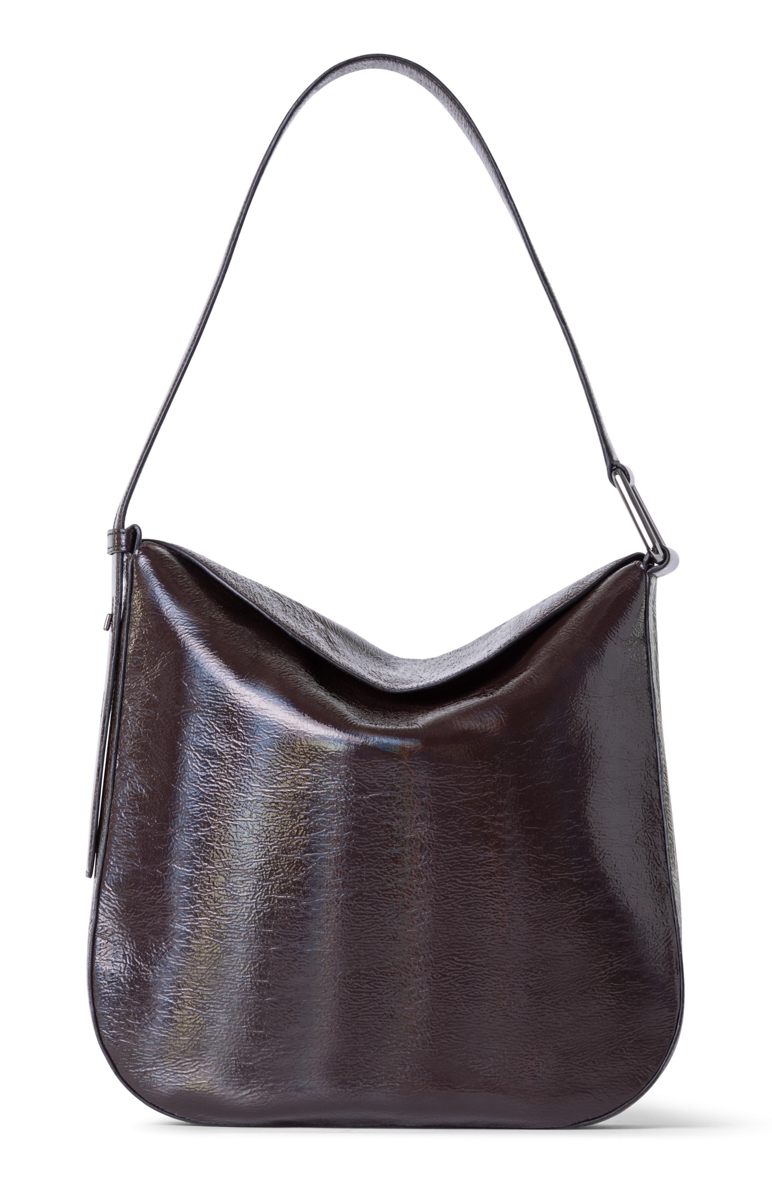 Akris Medium Anna Leather Hobo Bag, Main, color, Mocca