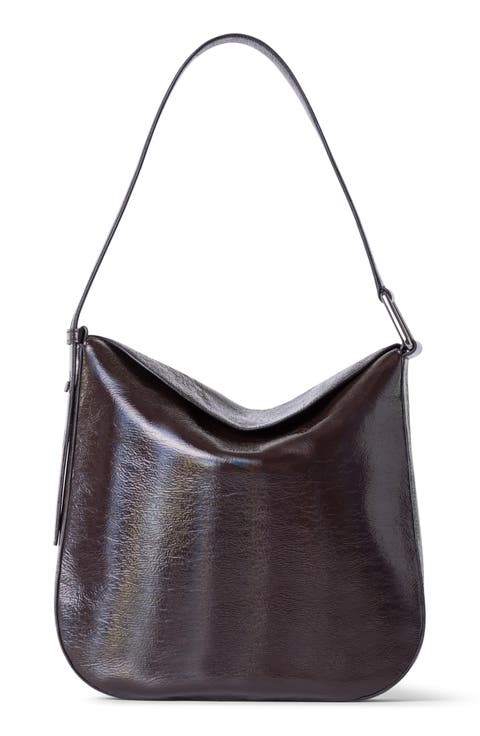 Medium Anna Leather Hobo Bag