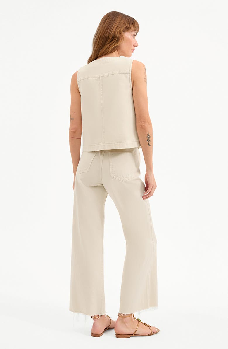 Veronica Beard Ording Sleeveless Button-Up Top, Alternate, color, Ecru