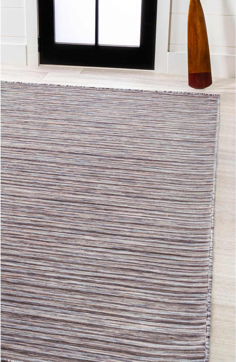 JONATHAN Y Finn Modern Farmhouse Pinstripe Indoor/Outdoor Area Rug, Alternate, color, Dark Gray/Blue