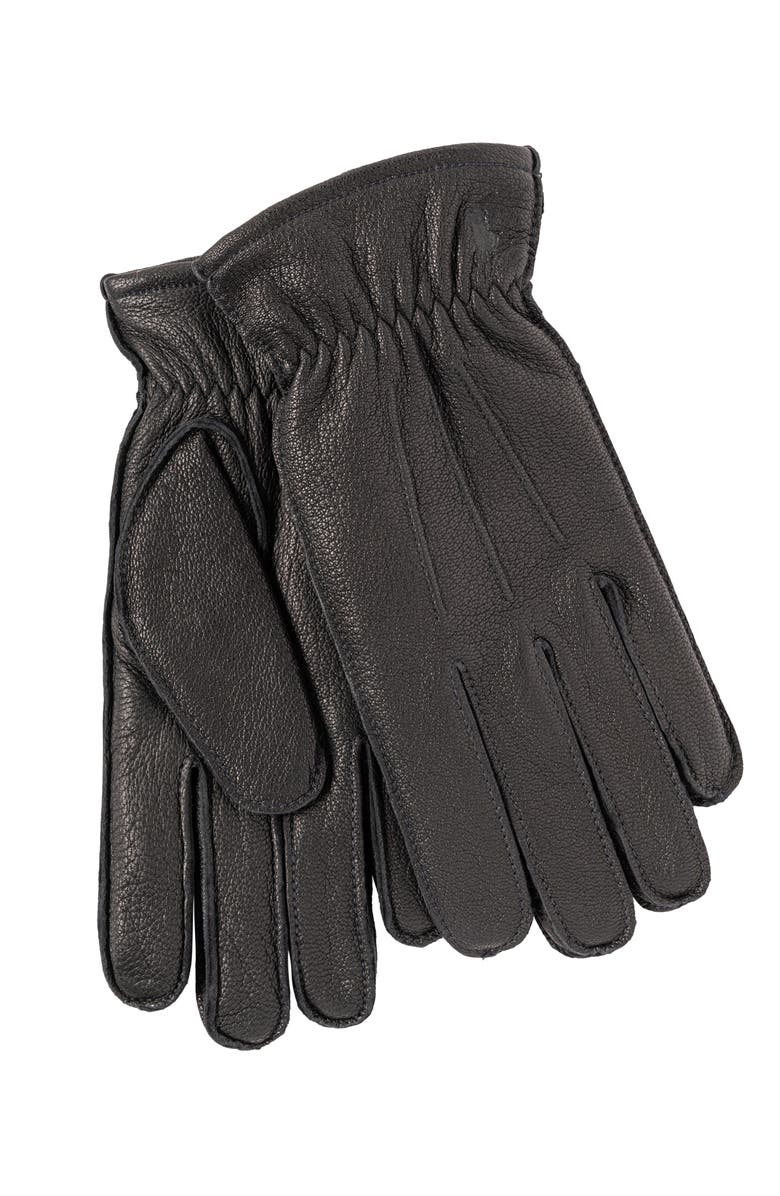 Polo Ralph Lauren Full Grain Leather Glove, Main, color, Black