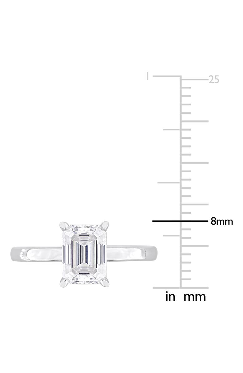 DELMAR Sterling Silver Octagon-Cut Moissanite Ring, Alternate, color, Silver/ White