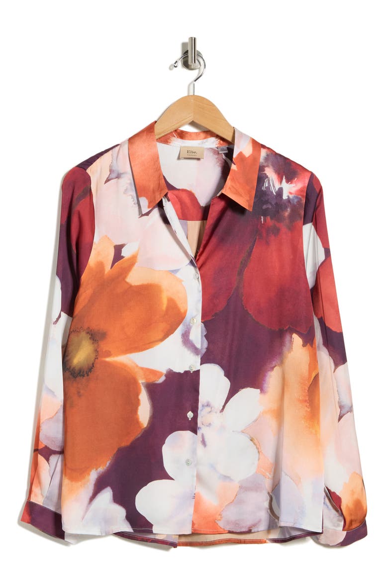 Floral Button-Up Shirt, Alternate, color, LARGE SCALE FLORAL