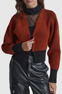 DKNY Contrast Rib Cardigan