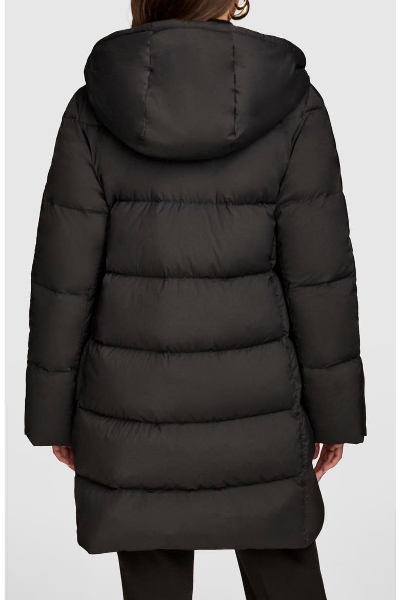 Water Resistant Hooded Down Puffer Coat, Alternate, color, BLACK