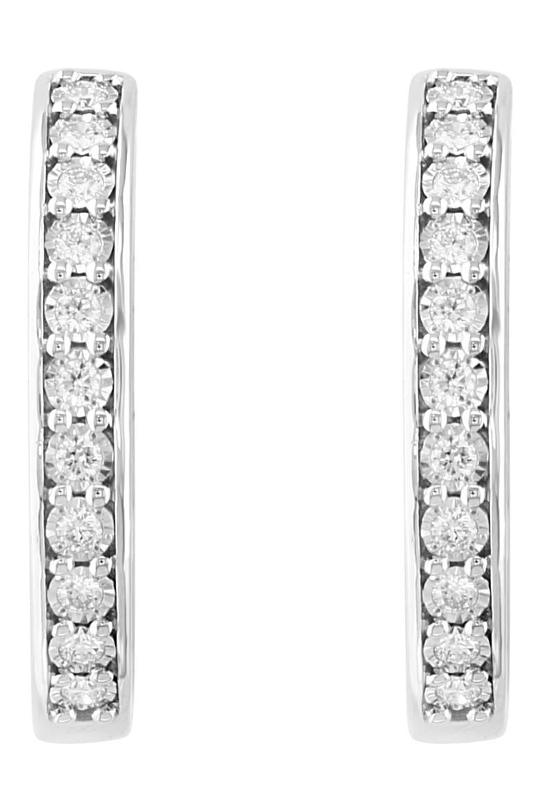Sterling Silver Lab Grown Diamond Hoop Earrings - 0.48ct., Alternate, color, SILVER