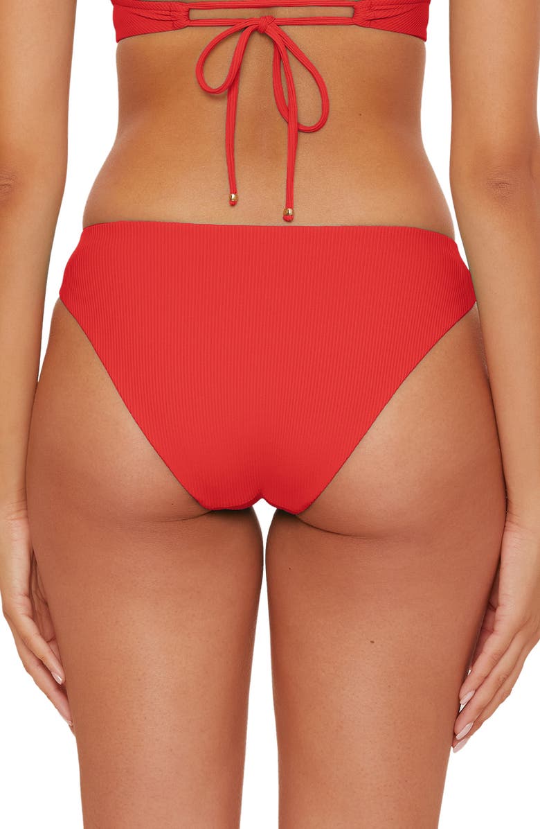 Becca Modern Edge Hipster Bikini Bottoms, Alternate, color, Fire
