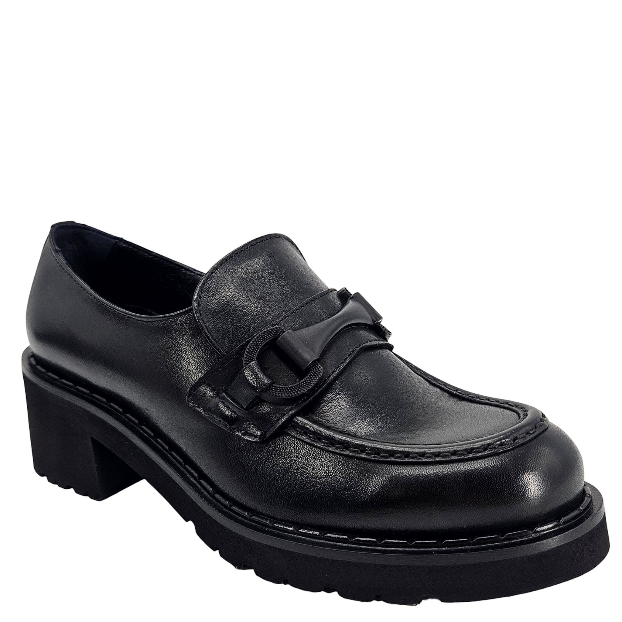 Madison Maison Lug Sole Chunky Loafer, Alternate, color, Black
