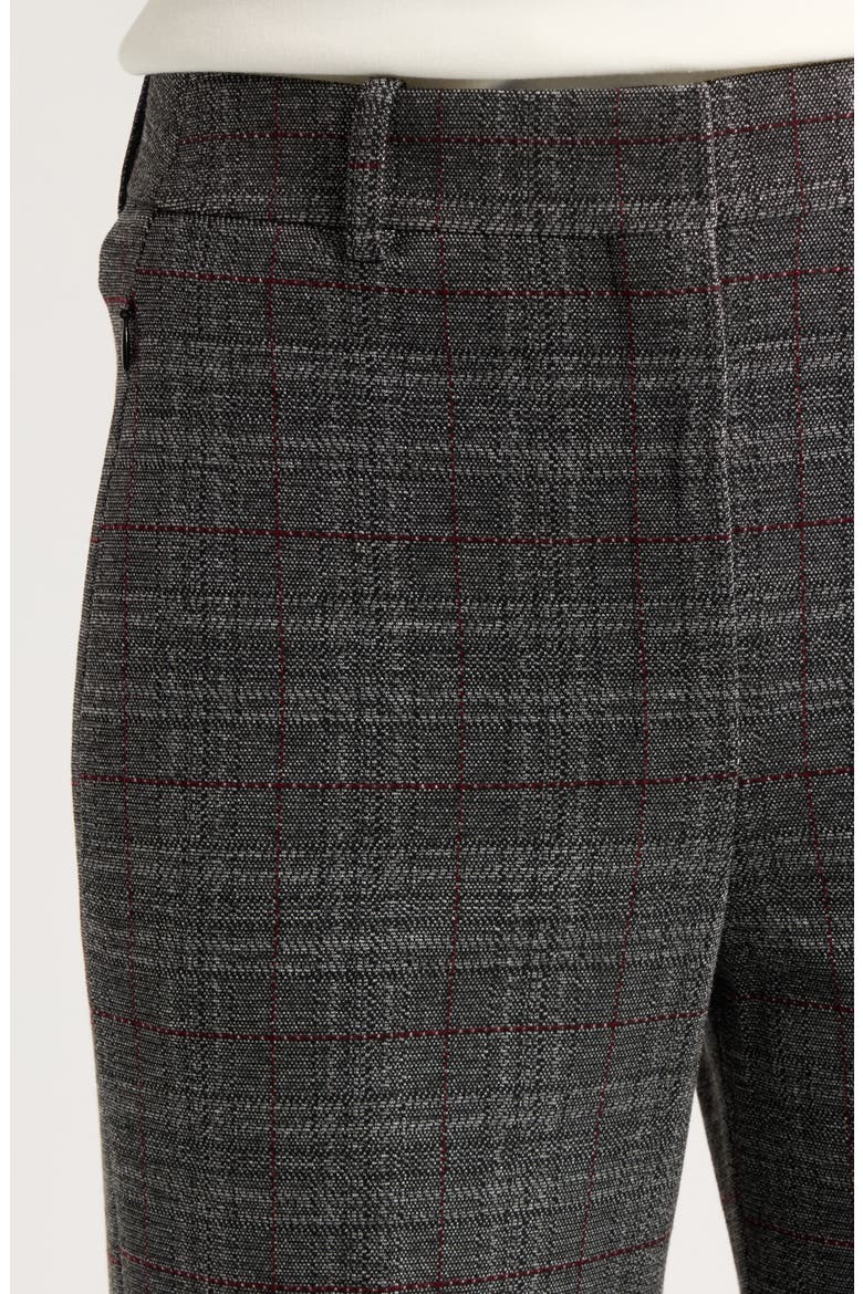 Slim Flare Ankle Trousers, Alternate, color, WINE MULTI