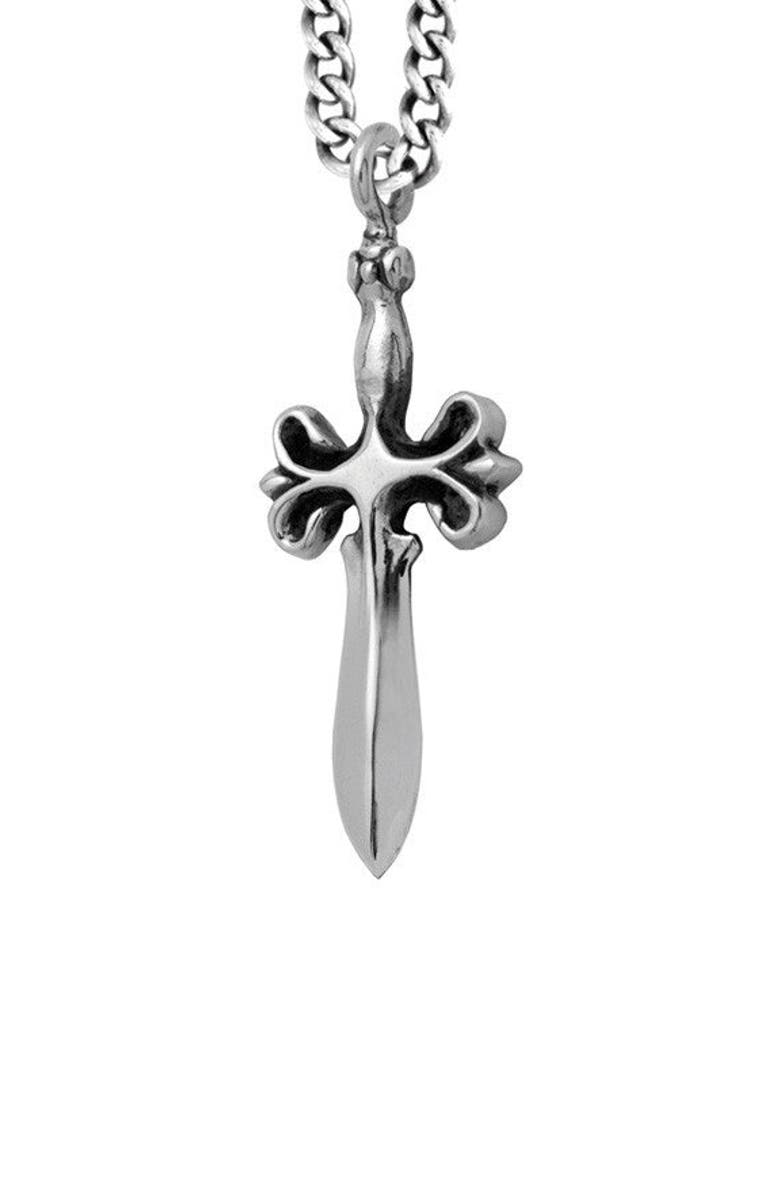 King Baby Studio Dagger Pendant on Curb Link Chain, Alternate, color,