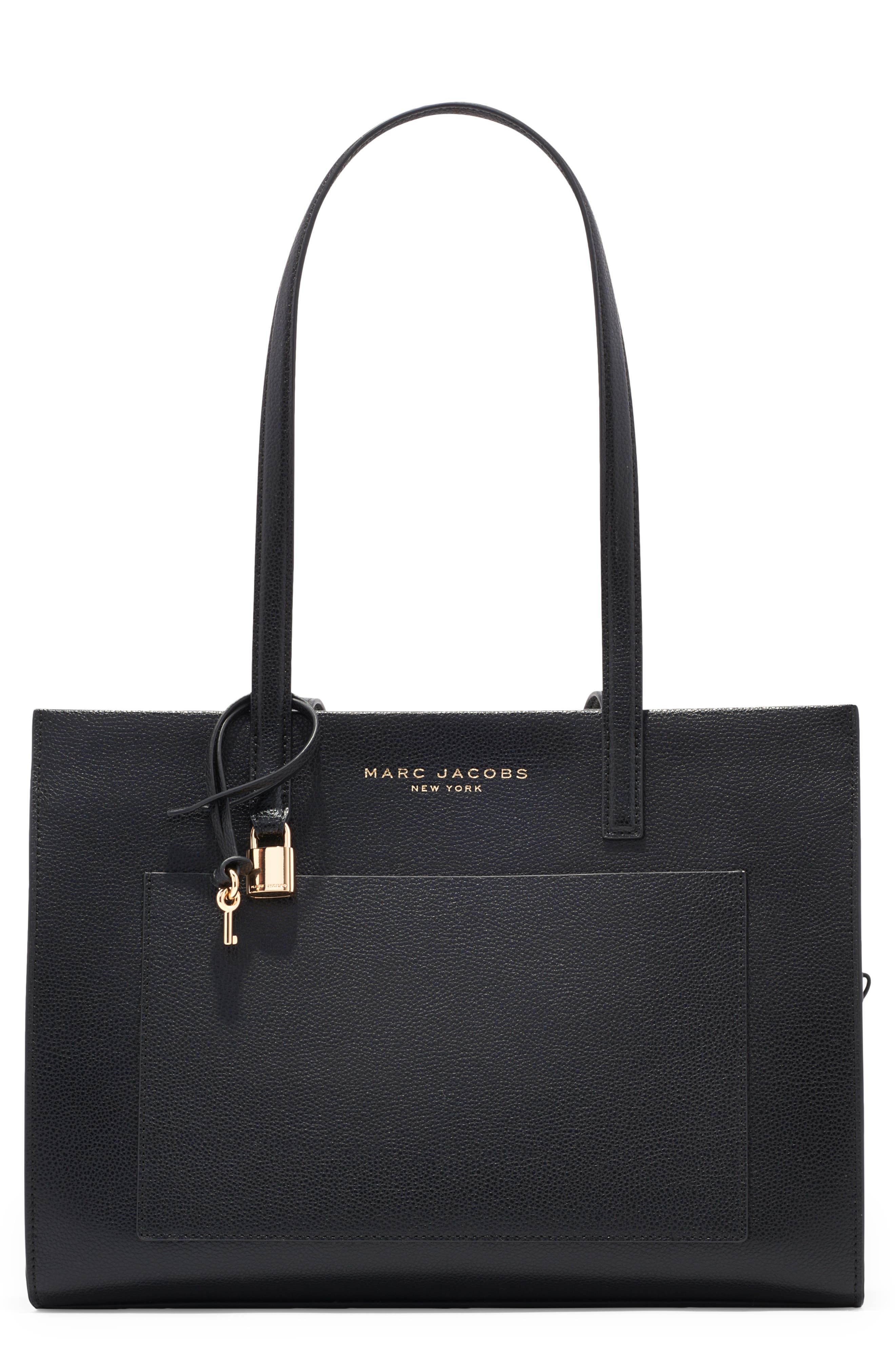 Marc Jacobs Leather Work Tote Bag, Main, color, 
