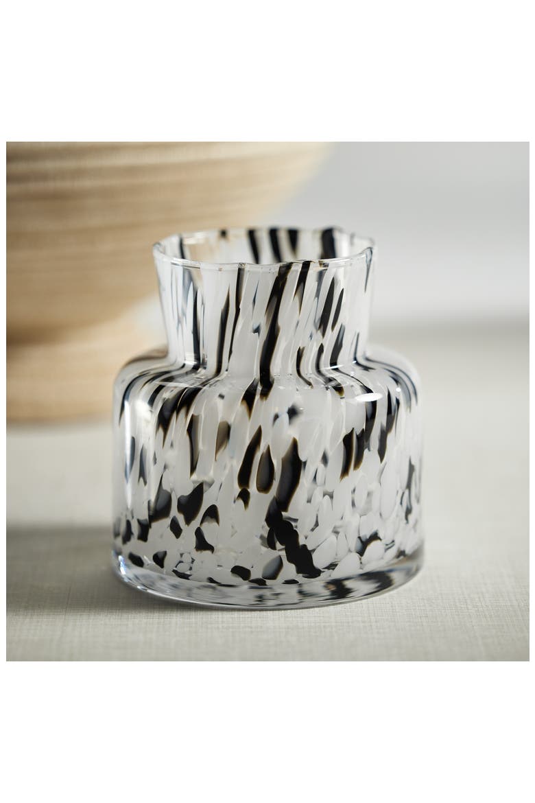 Bickley Confetti Glass Vase, Alternate, color, CLEAR/ WHITE/ BLACK