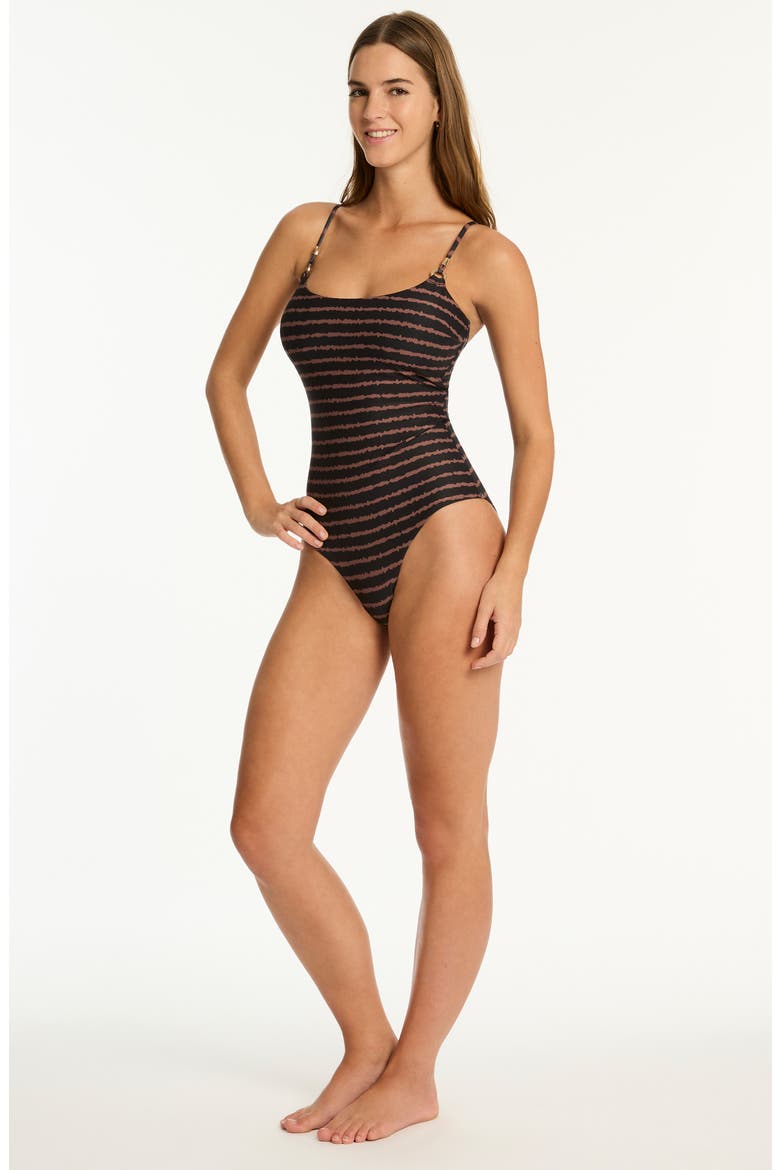 Riptide Scoop Neck One-Piece Swimsuit, Alternate, color, BLACK