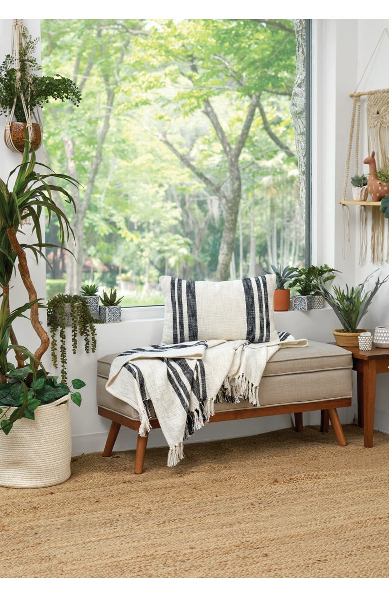 carol & frank 50" x 60" Morgan Tasseled Woven Throw, Alternate, color, Black